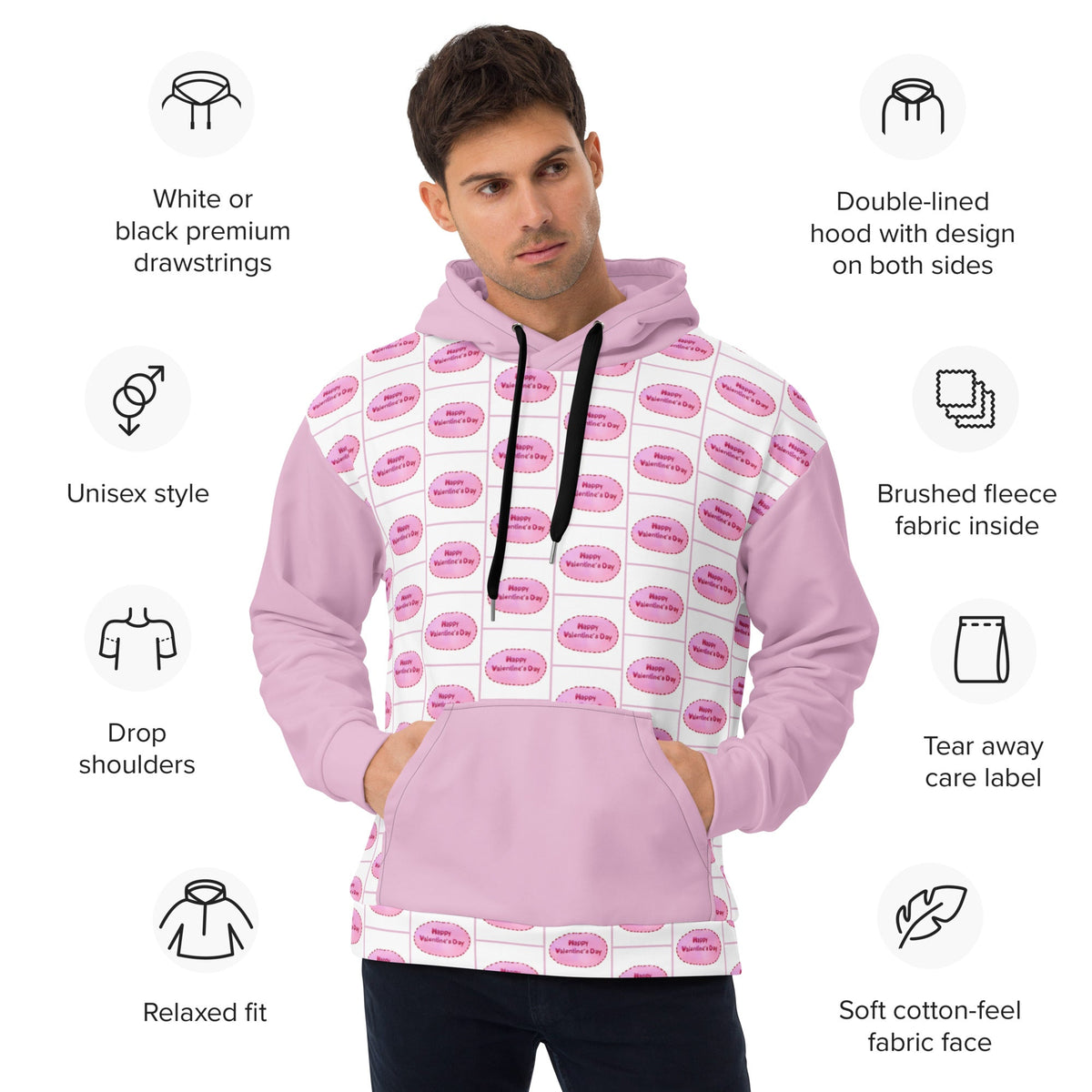 Unisex Hoodie, Men's Hoodie, Pullover Hoodie, Sweatshirt Valentines day Hoodie - PratSN