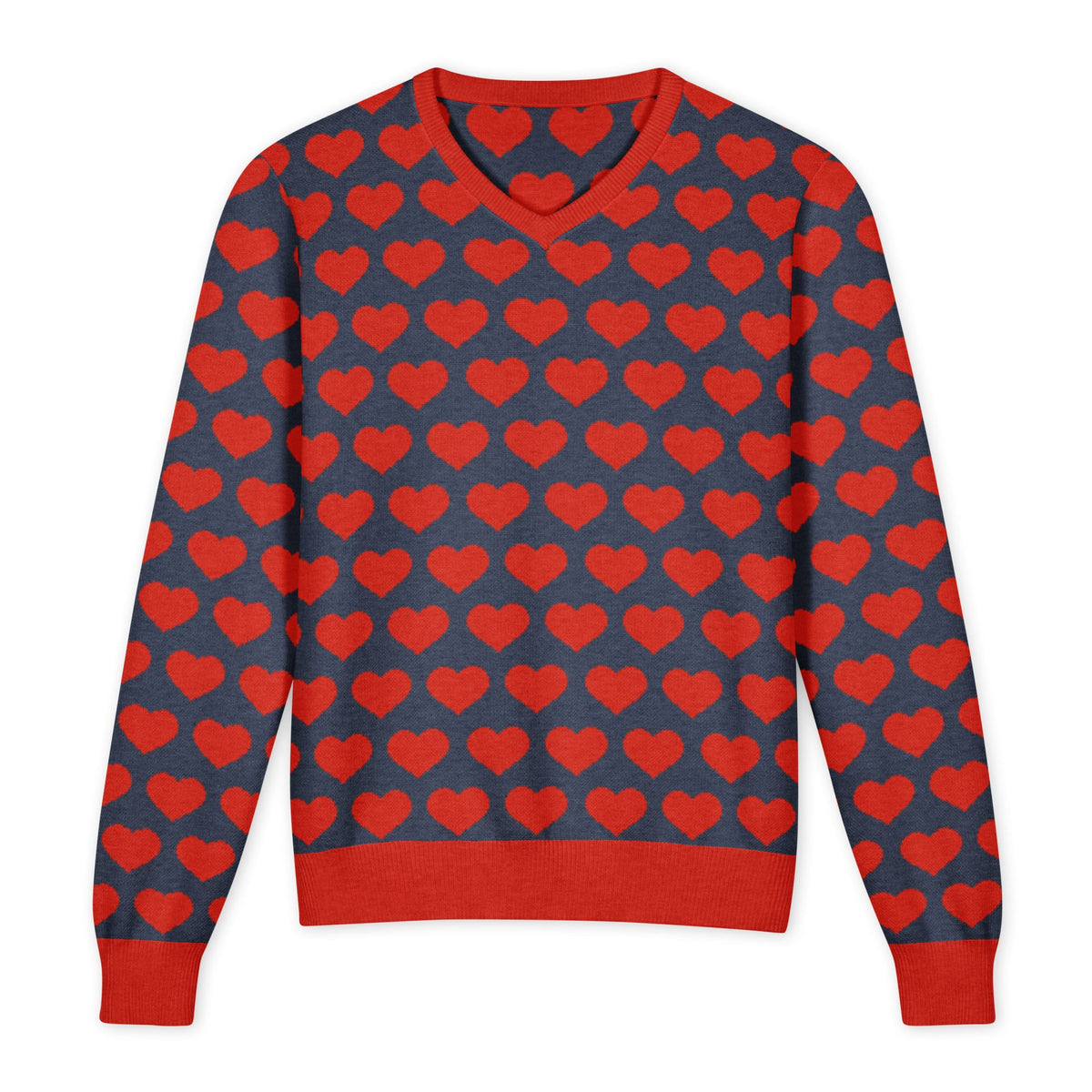 Unisex Knitted V Neck Classic Fit Sweater - PratSN