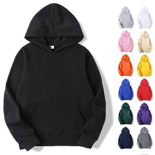 Unisex Plain Pullover Fleece Hoodies Sweatshirt - PratSN
