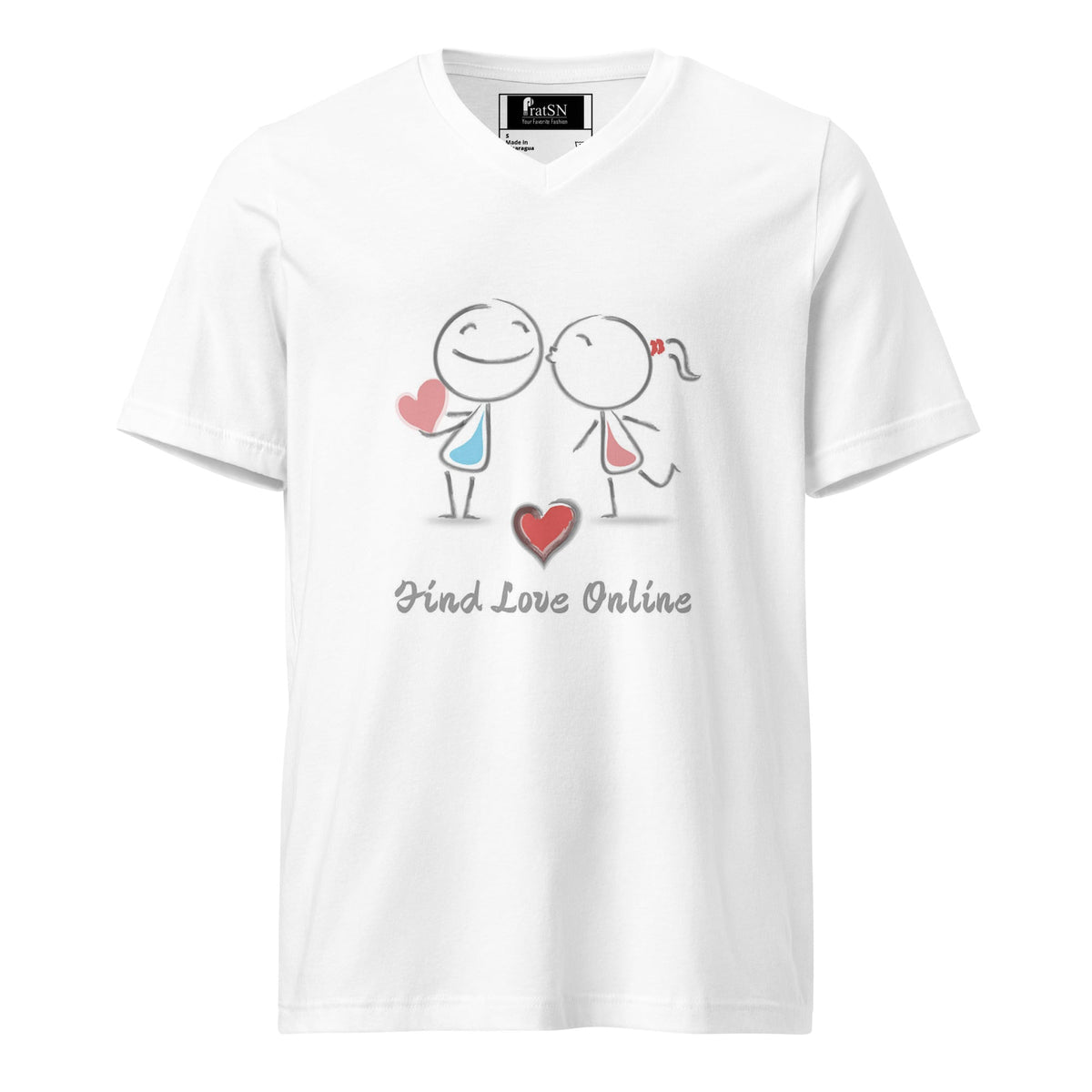 Unisex Short Sleeve V-Neck T-Shirt - PratSN
