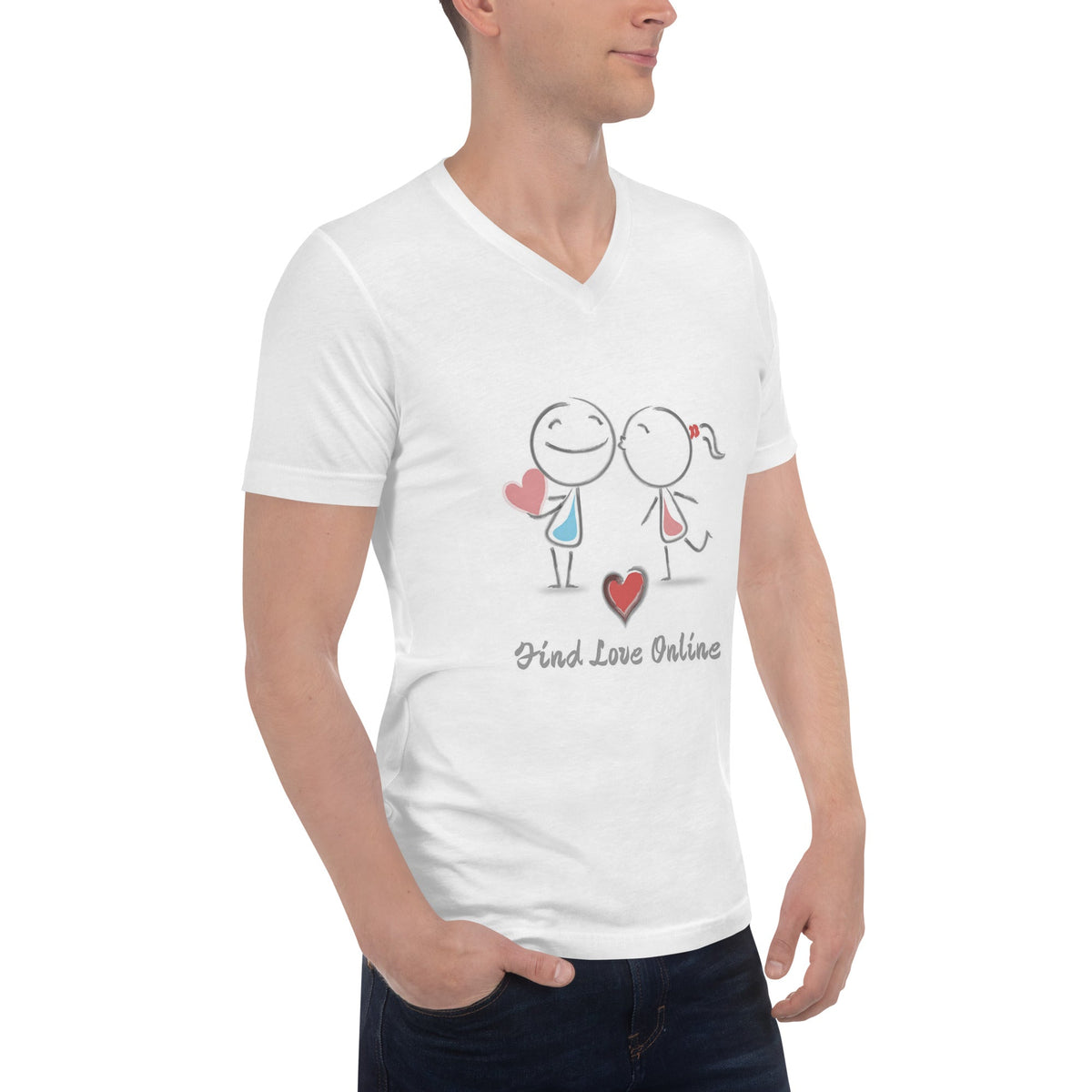 Unisex Short Sleeve V-Neck T-Shirt - PratSN