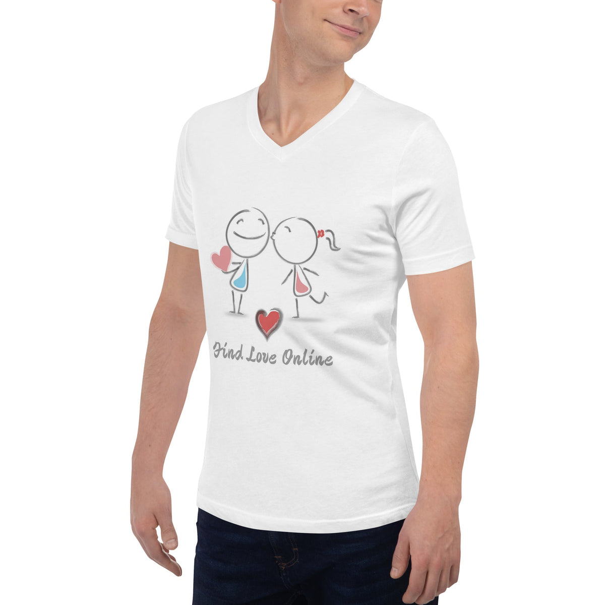 Unisex Short Sleeve V-Neck T-Shirt - PratSN