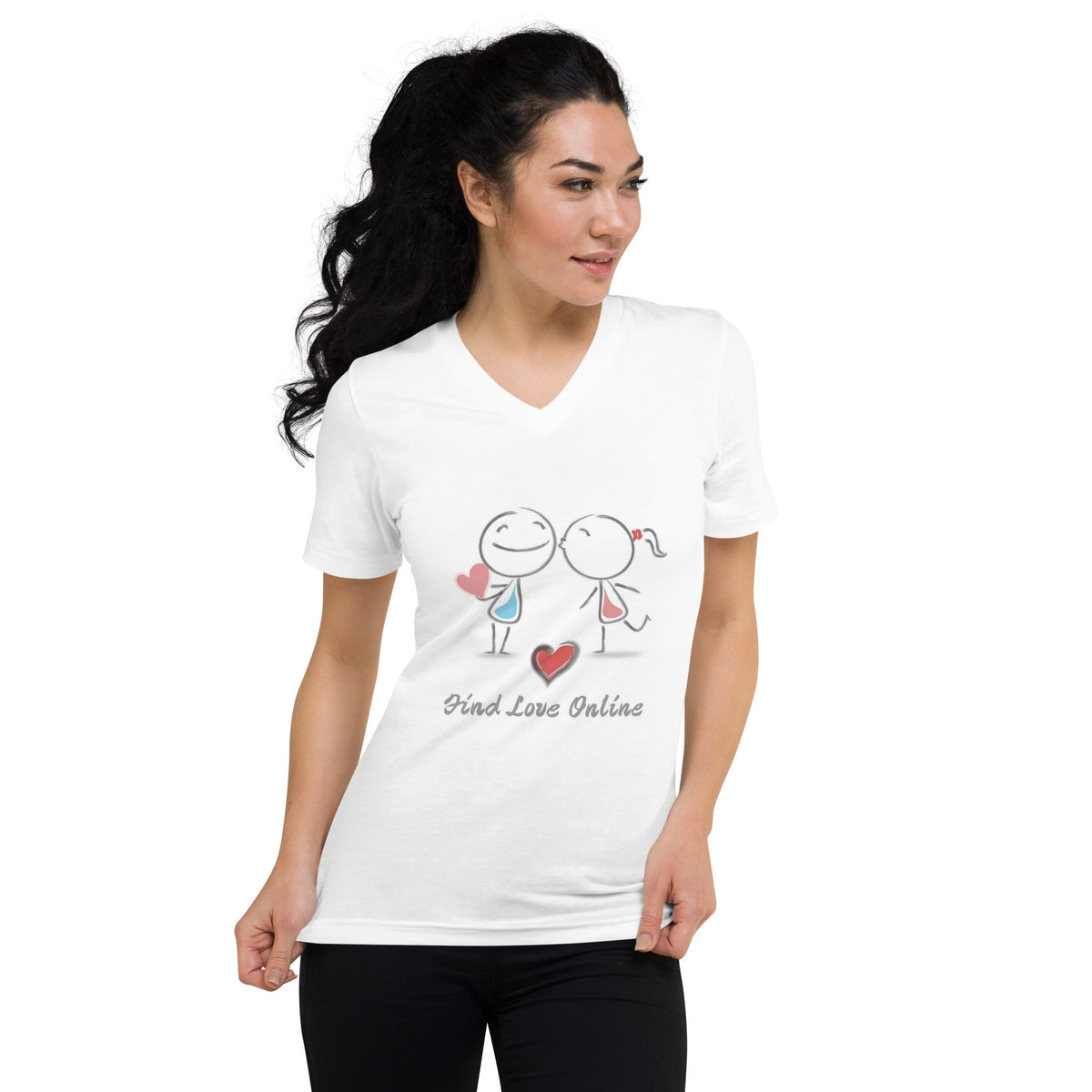 Unisex Short Sleeve V-Neck T-Shirt - PratSN