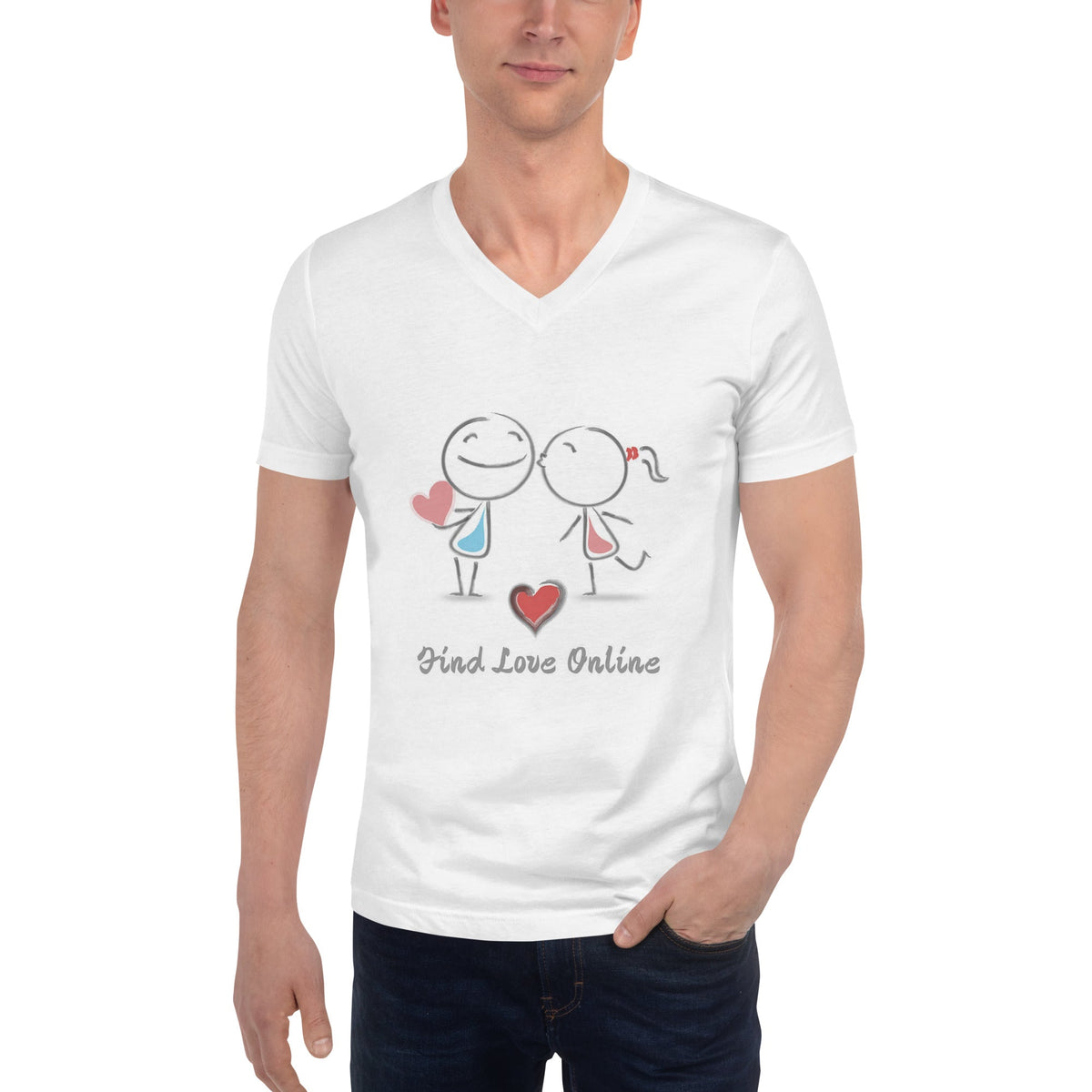 Unisex Short Sleeve V-Neck T-Shirt - PratSN