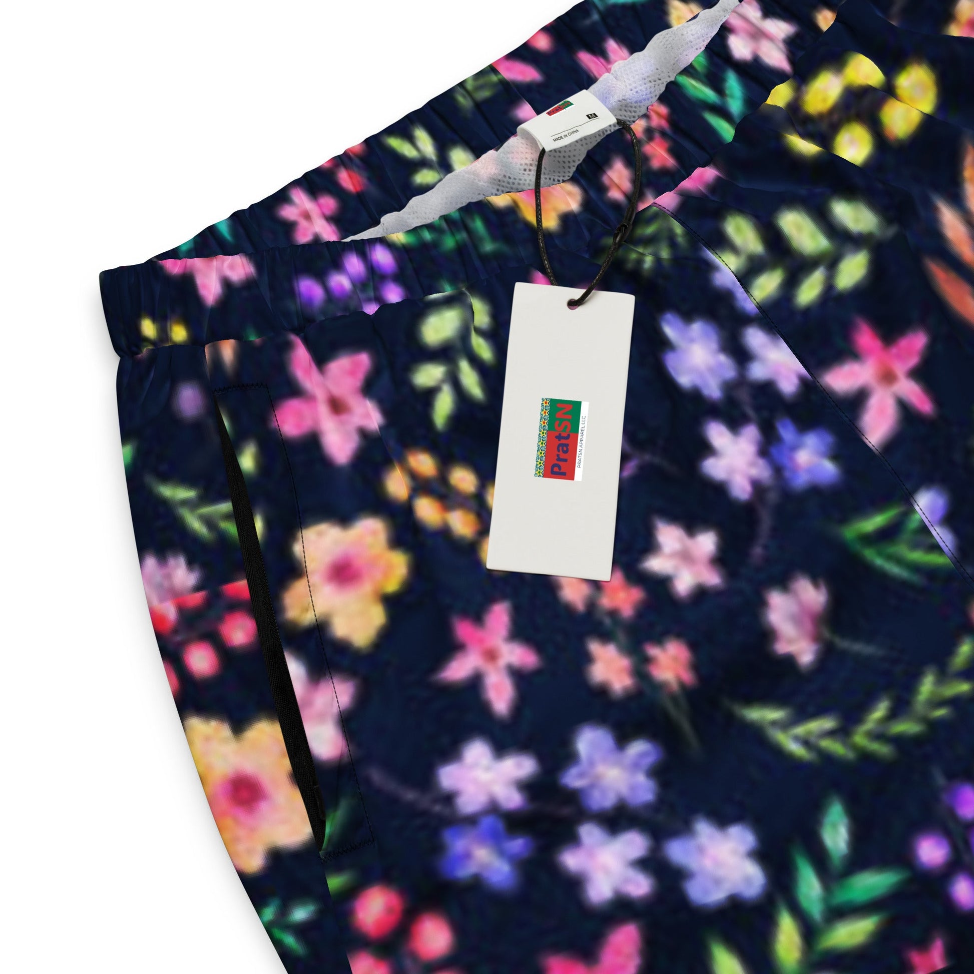 Unisex track pants, Women's Floral Pants, Blue Pants - PratSN
