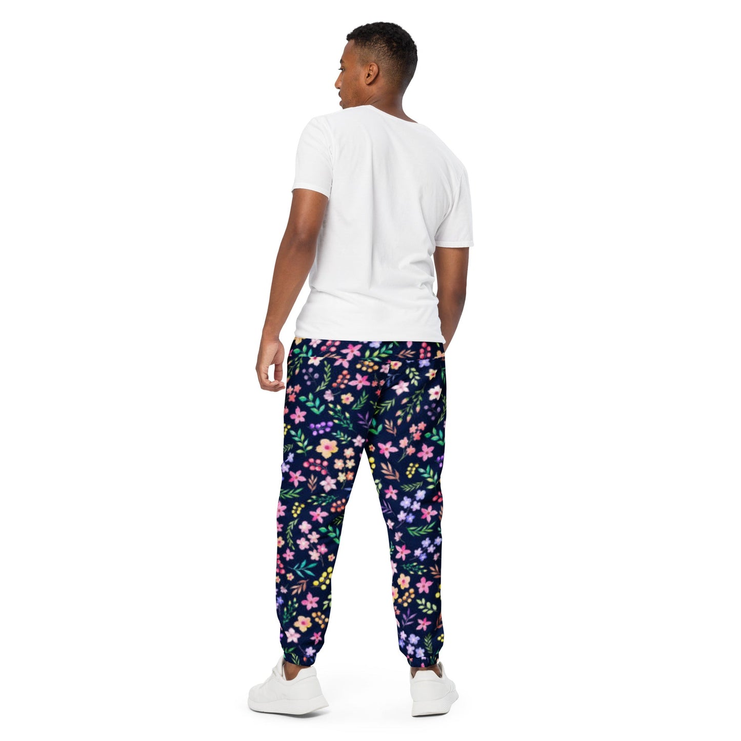 Unisex track pants, Women's Floral Pants, Blue Pants - PratSN