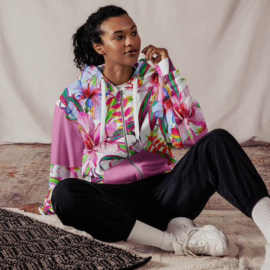 Unisex zip hoodie. Floral Cotton Candy Jacket, Festival Zipper Sweatshirt, Floral hoodie, Streetwear - PratSN