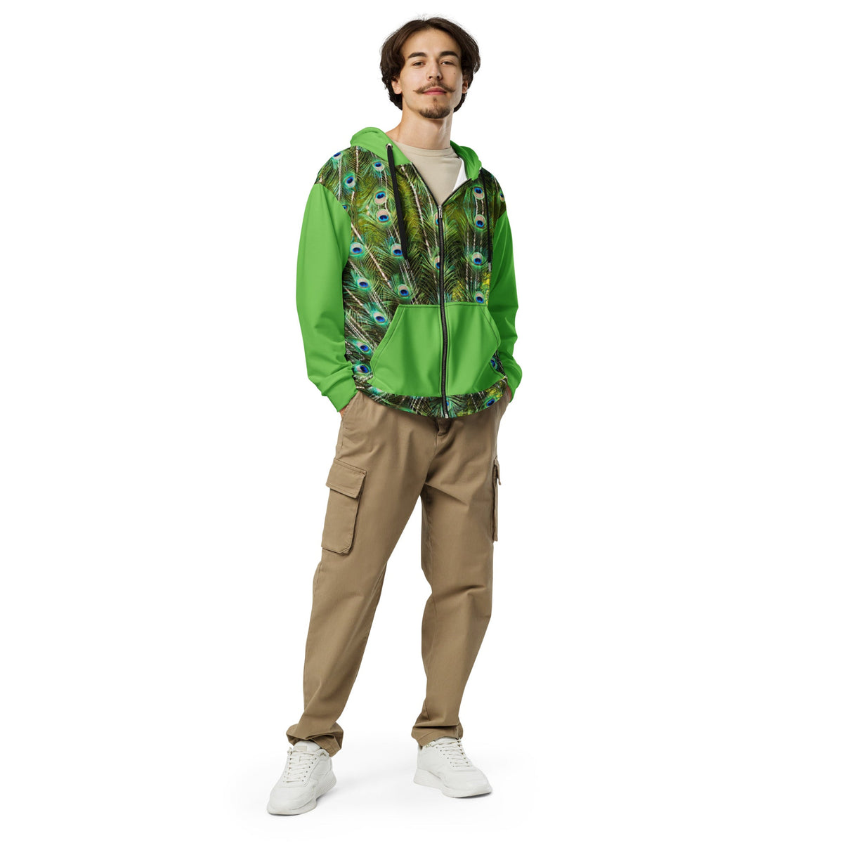 Unisex zip Hoodie | Peacock Green Hoodie - PratSN