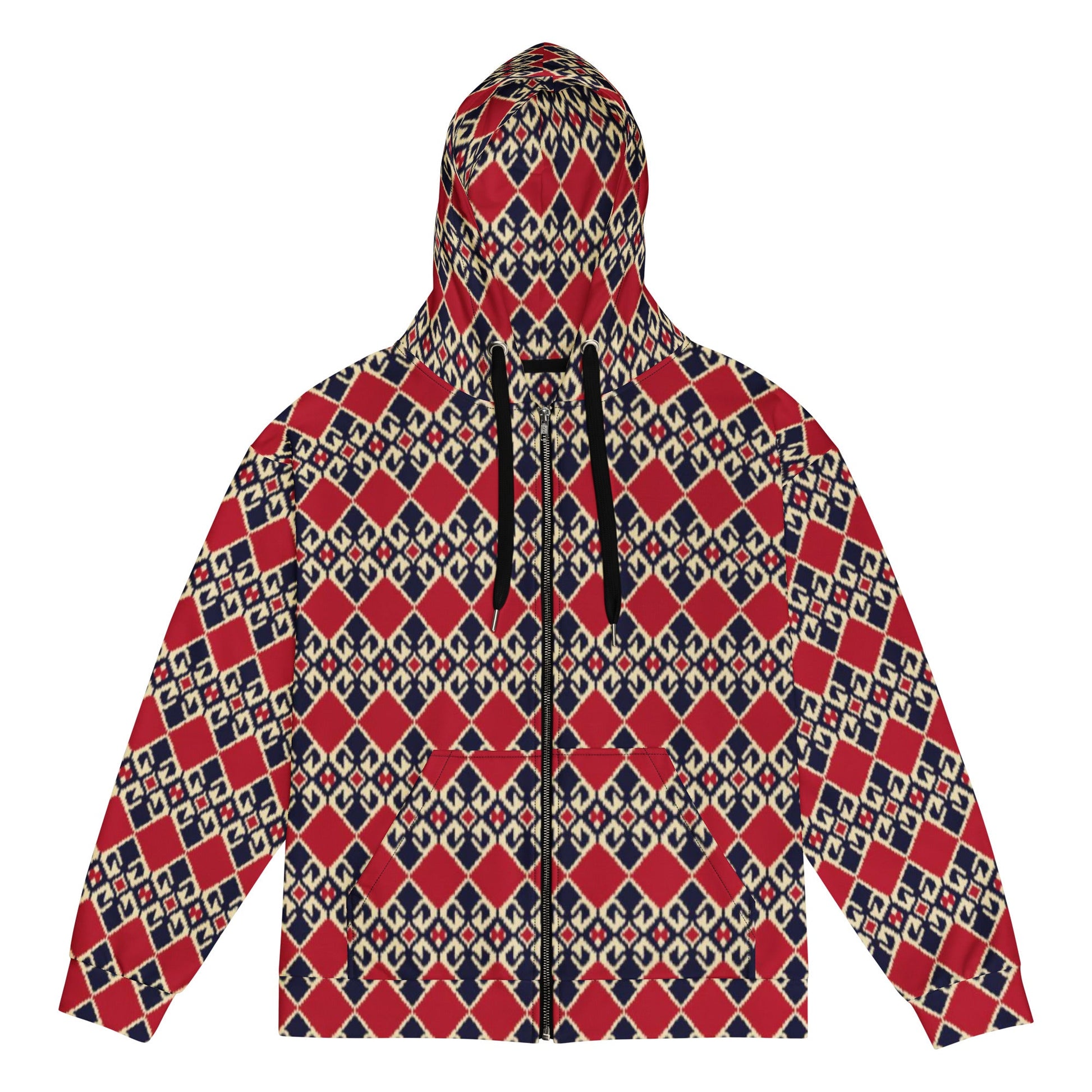 Unisex zip hoodie Red Black Vintage hoodie - PratSN