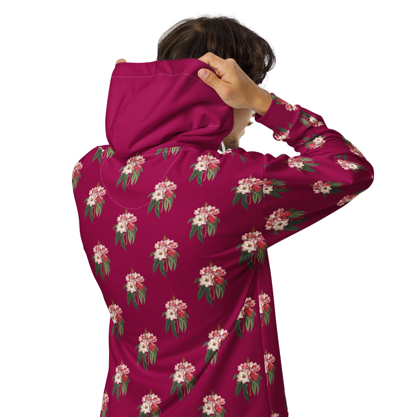 Unisex zip hoodie Vintage Style floral print jacket - PratSN