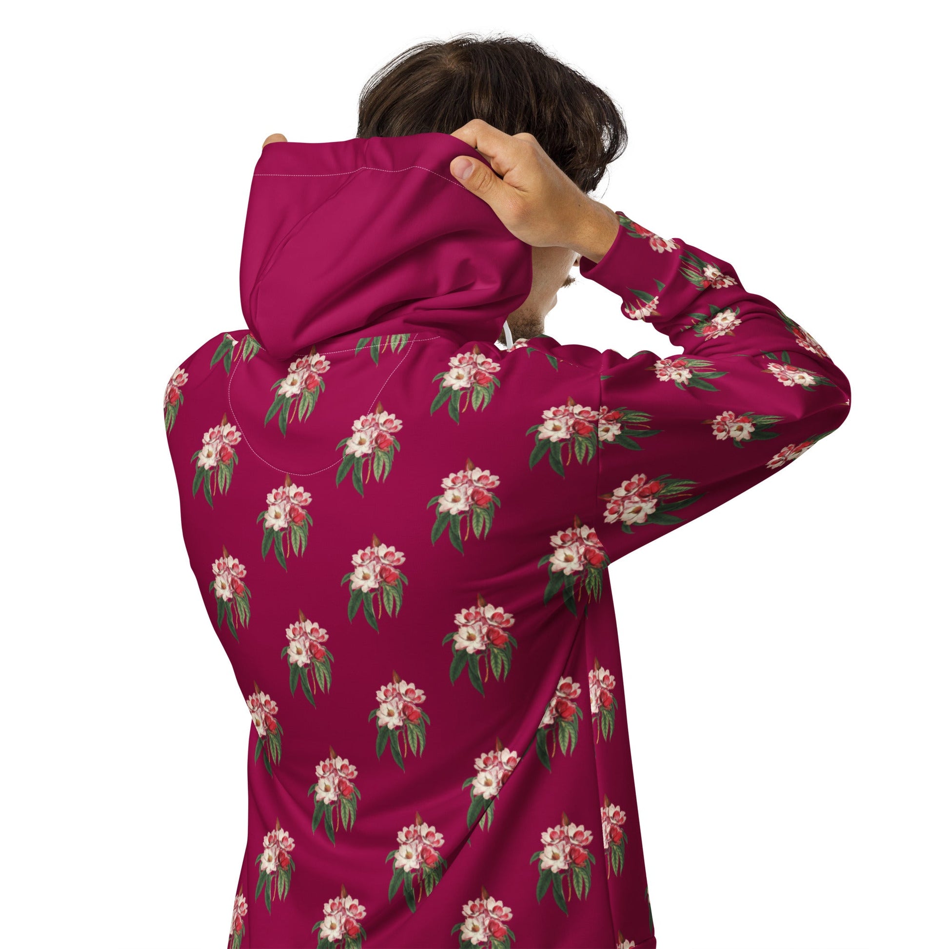 Unisex zip hoodie Vintage Style floral print jacket - PratSN