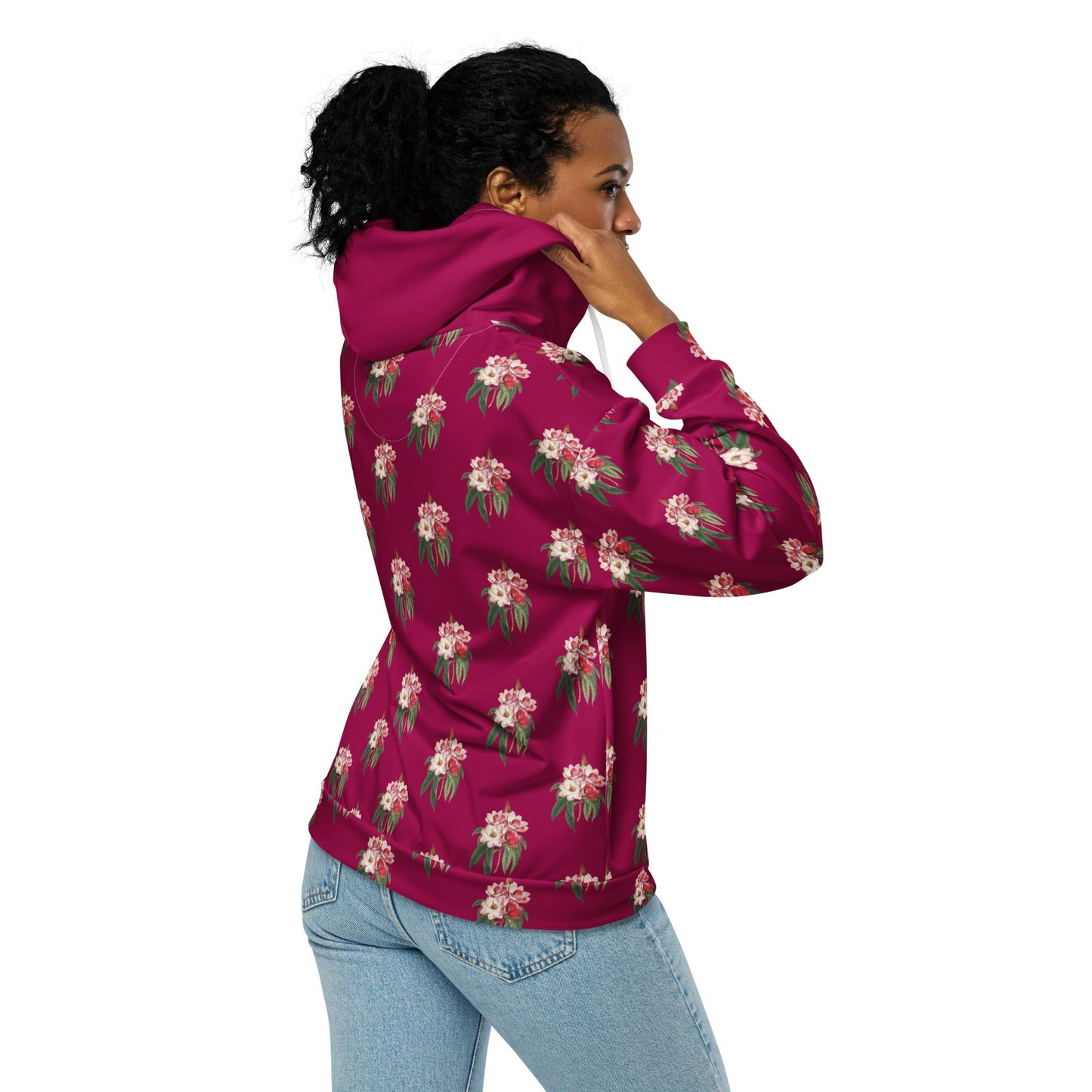 Unisex zip hoodie Vintage Style floral print jacket - PratSN