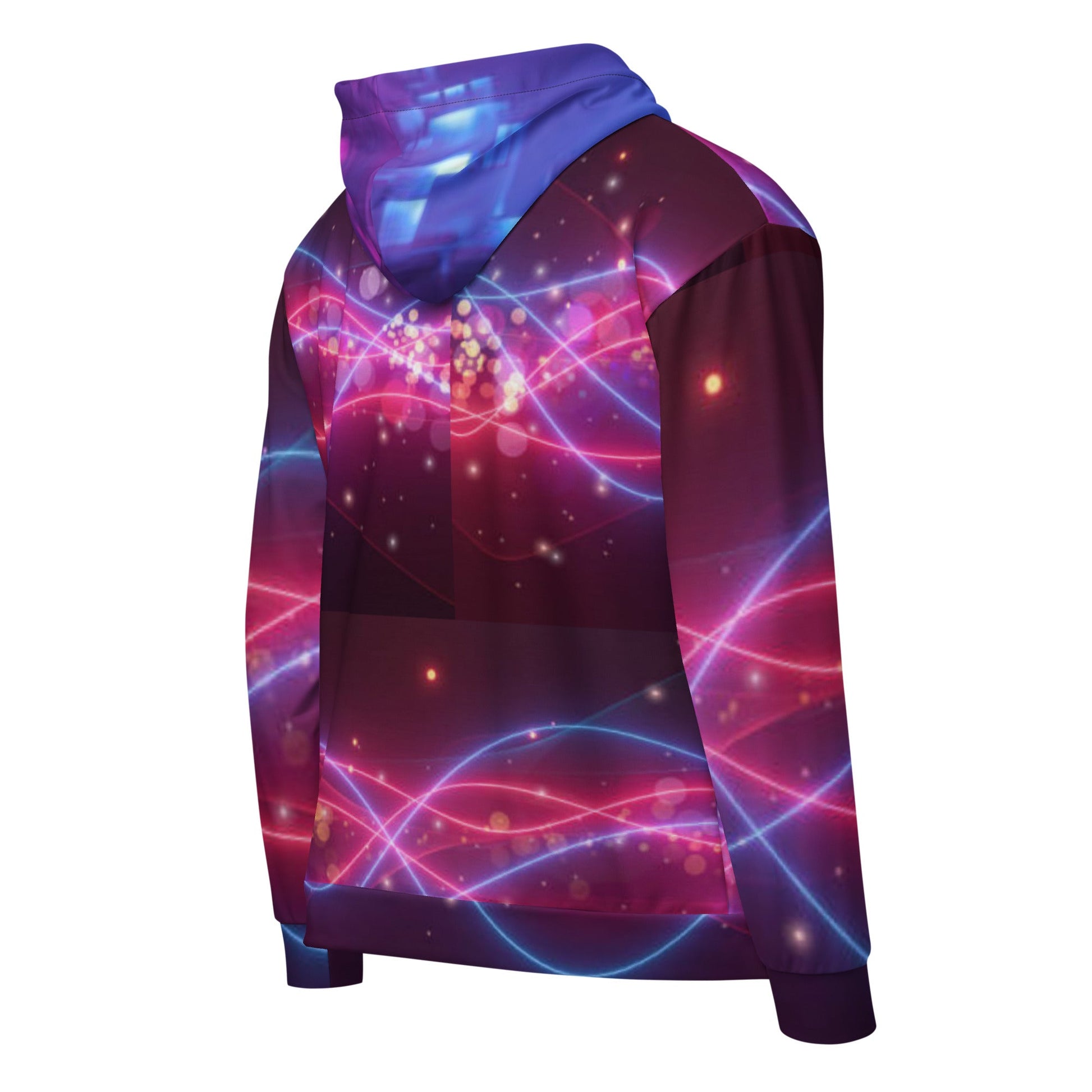 Unisex zip hoodie, Women's UV Red Purple Lightning Jacket - PratSN