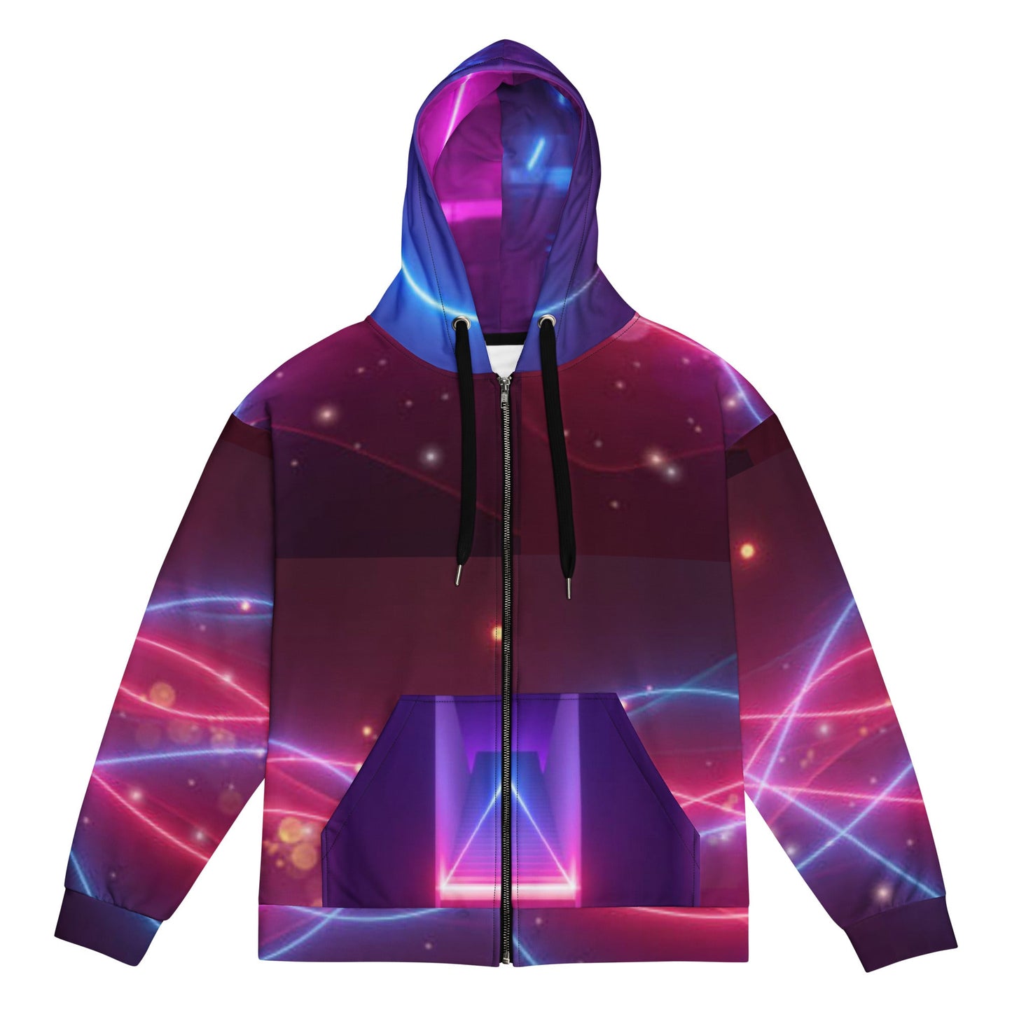 Unisex zip hoodie, Women's UV Red Purple Lightning Jacket - PratSN