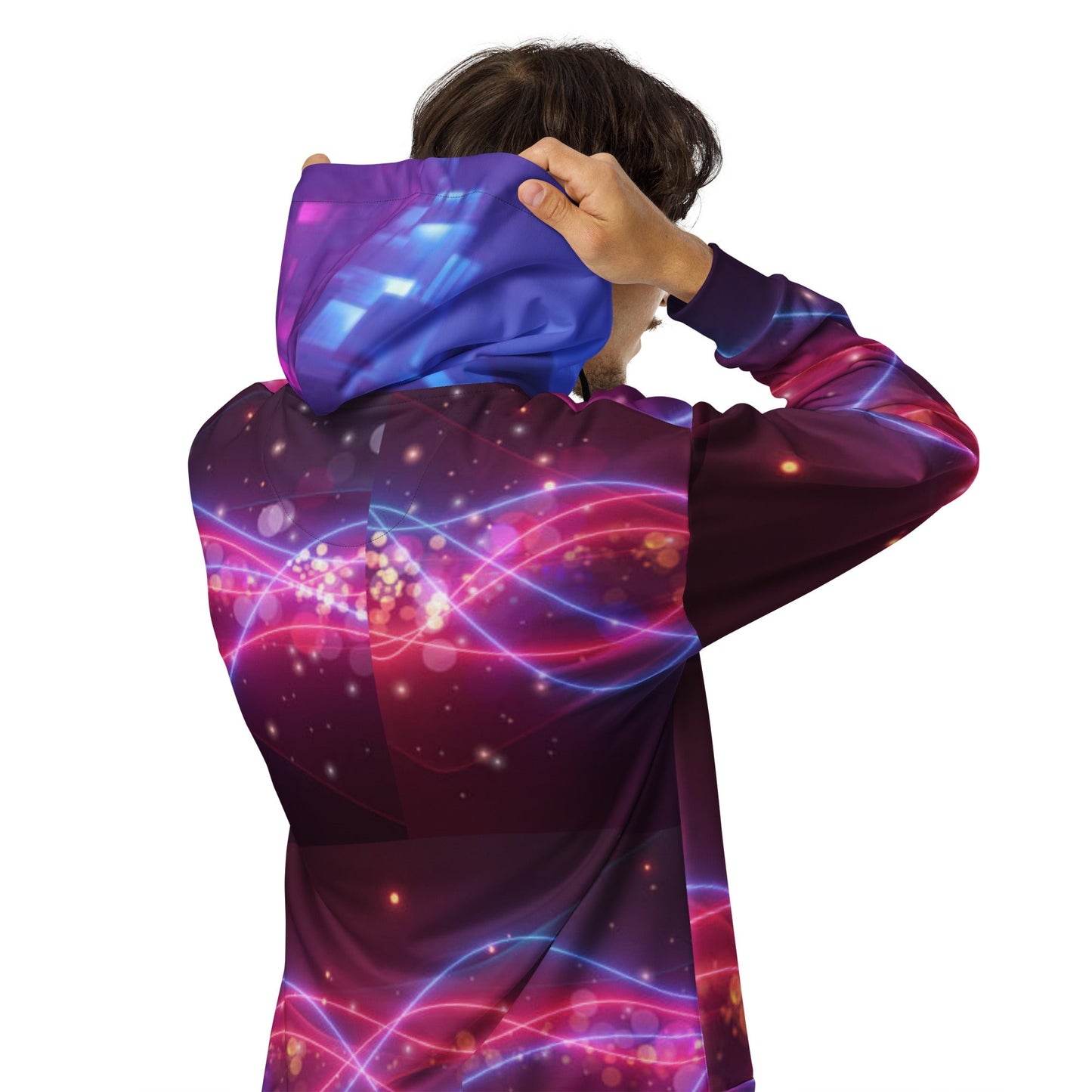 Unisex zip hoodie, Women's UV Red Purple Lightning Jacket - PratSN