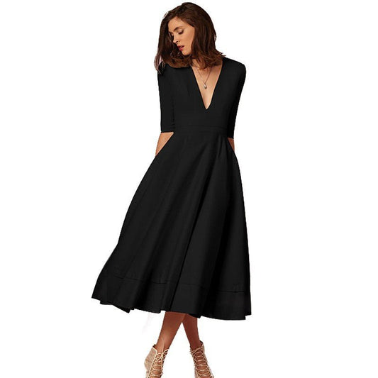 V - neck Dresses - Retro 60s Swing Sleeve - PratSN