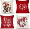 Valentine 's Day Cushion Pillow Cover, Red Dwarf Couple, Suitable for Home Party Decoration, 18x18 Pillow Covers - PratSN