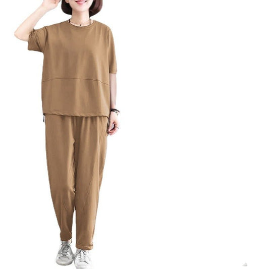 Versatile Short - sleeved Wide - leg Pants Two - piece Set - PratSN