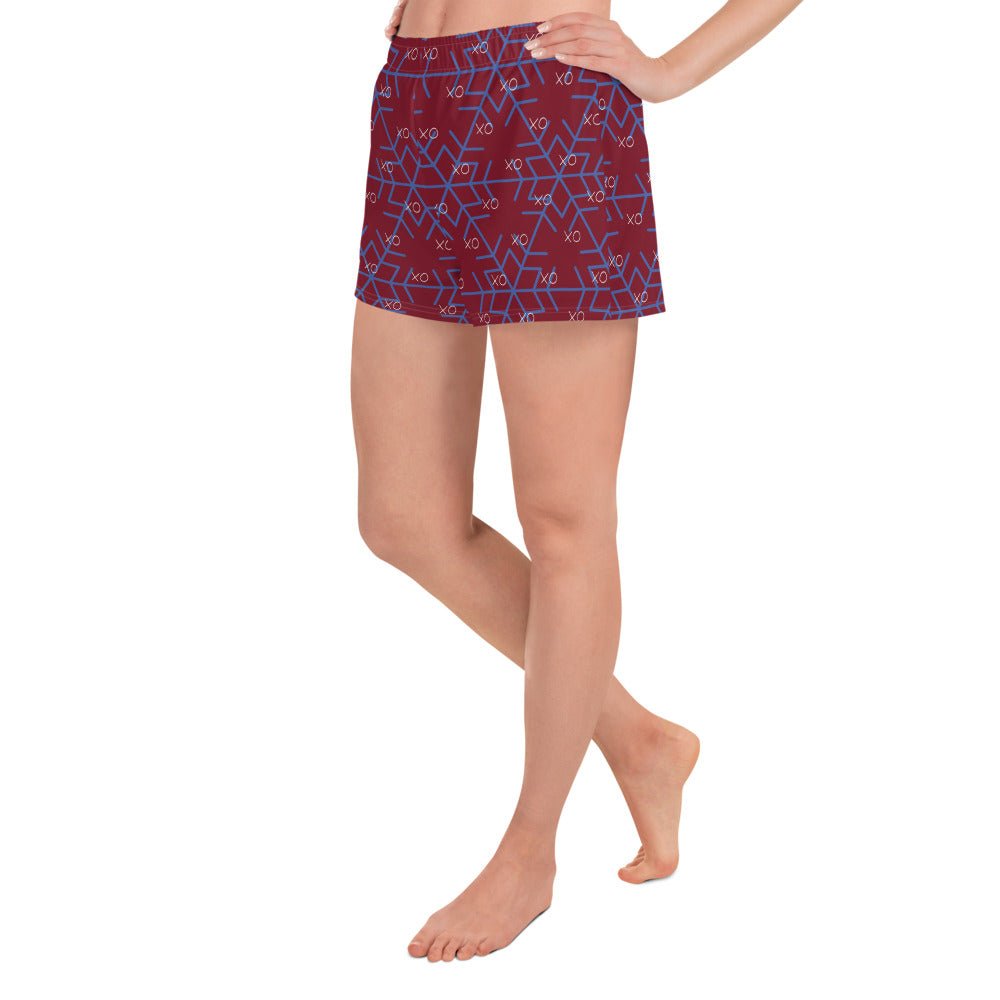 Vintage style trendy all - over print women's athletic shorts - PratSN