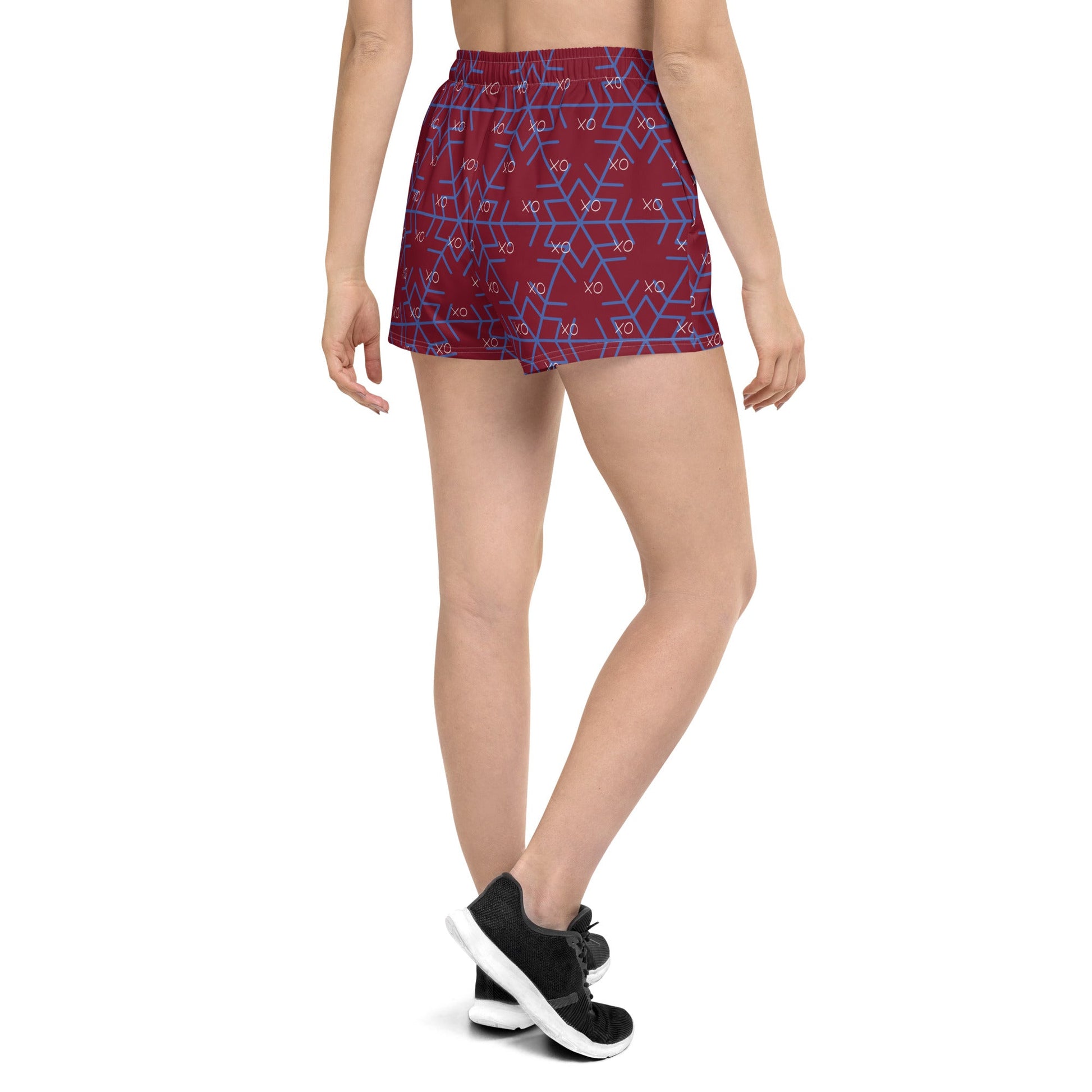 Vintage style trendy all - over print women's athletic shorts - PratSN