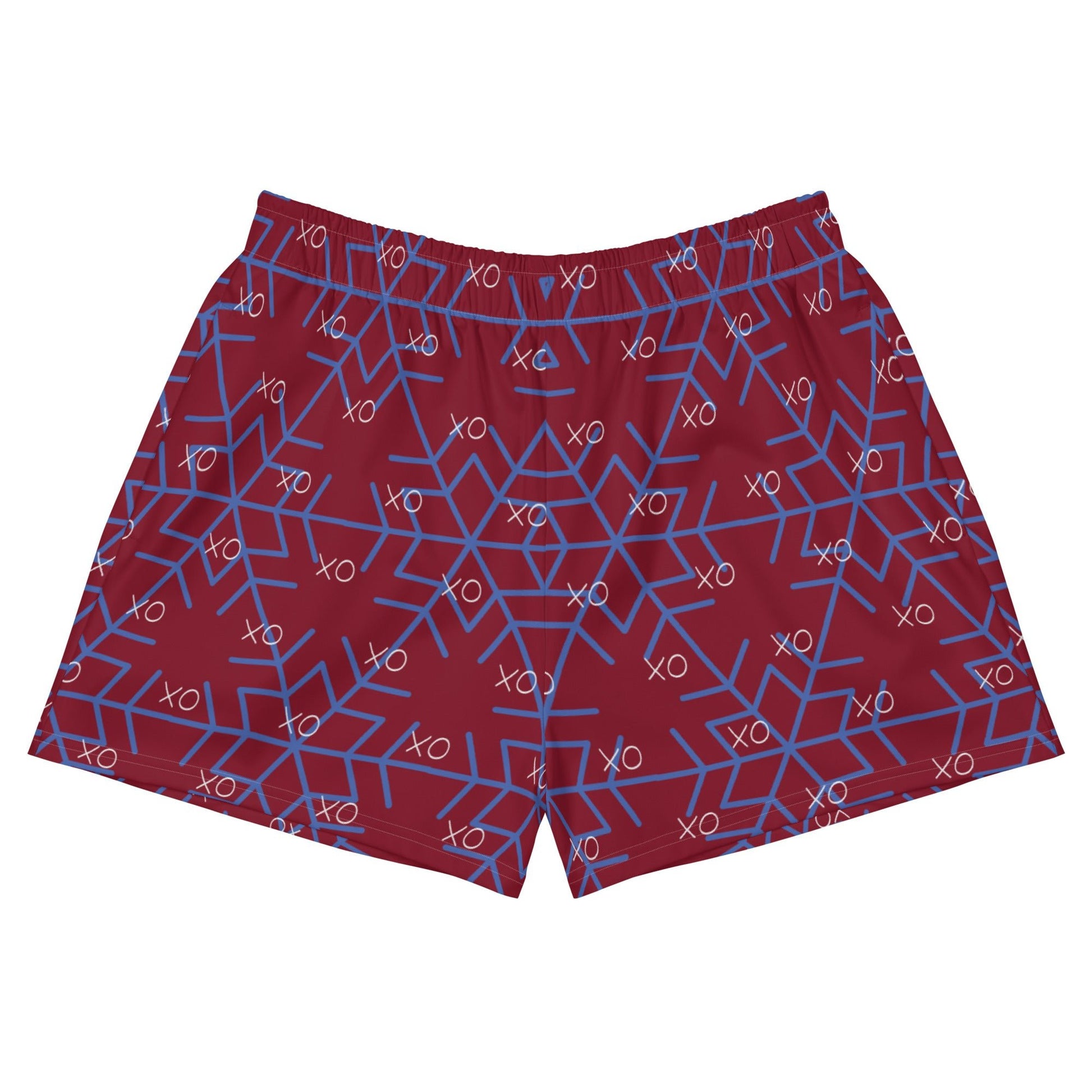 Vintage style trendy all - over print women's athletic shorts - PratSN