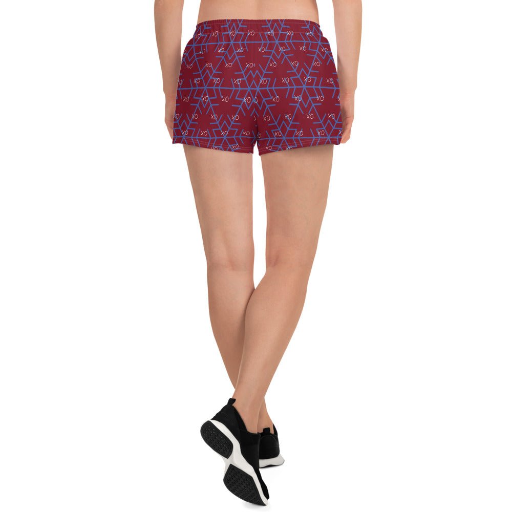 Vintage style trendy all - over print women's athletic shorts - PratSN
