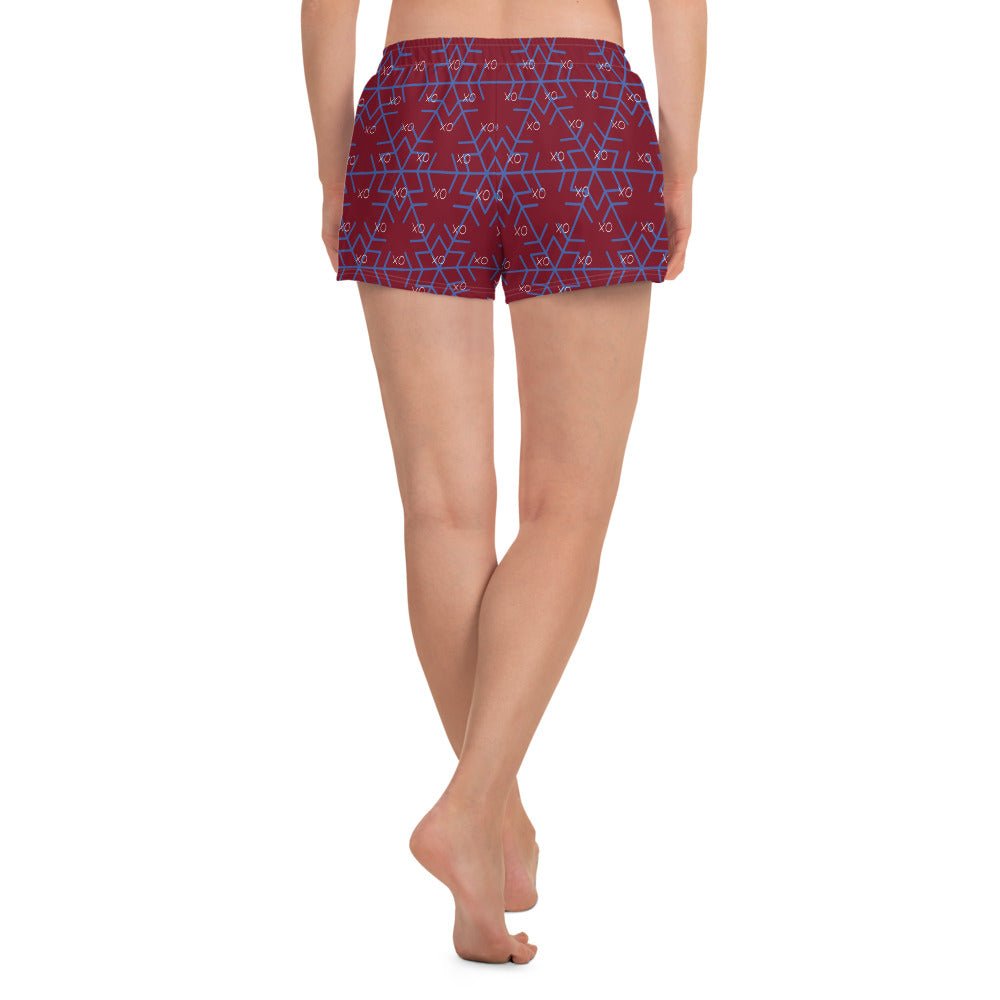 Vintage style trendy all - over print women's athletic shorts - PratSN