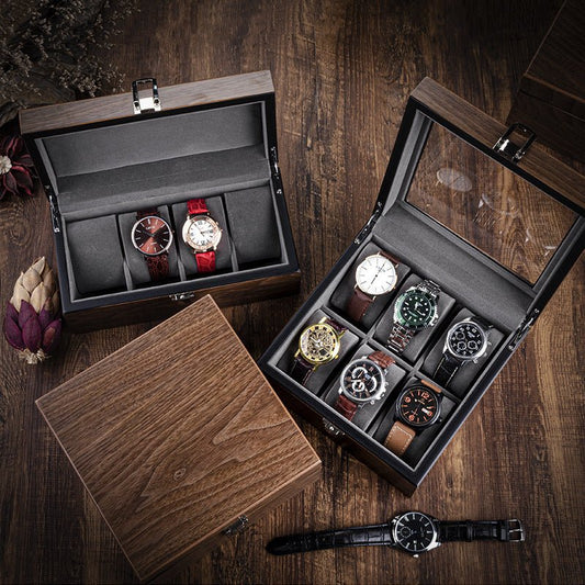 Walnut Watch Storage Organizer Box Simple Household - PratSN