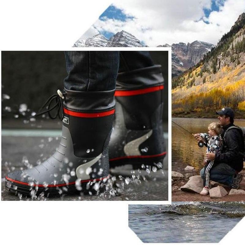 Warm Rain Boots Men's One Body Plus Velvet Thickened Rain Boots - PratSN