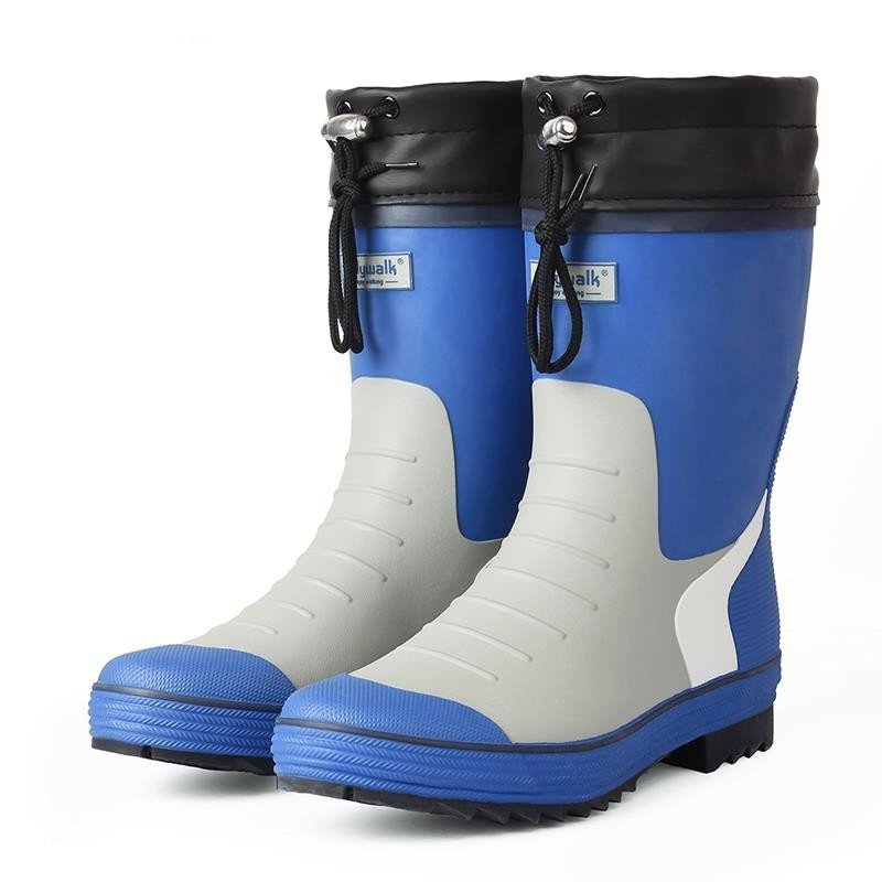 Warm Rain Boots Men's One Body Plus Velvet Thickened Rain Boots - PratSN