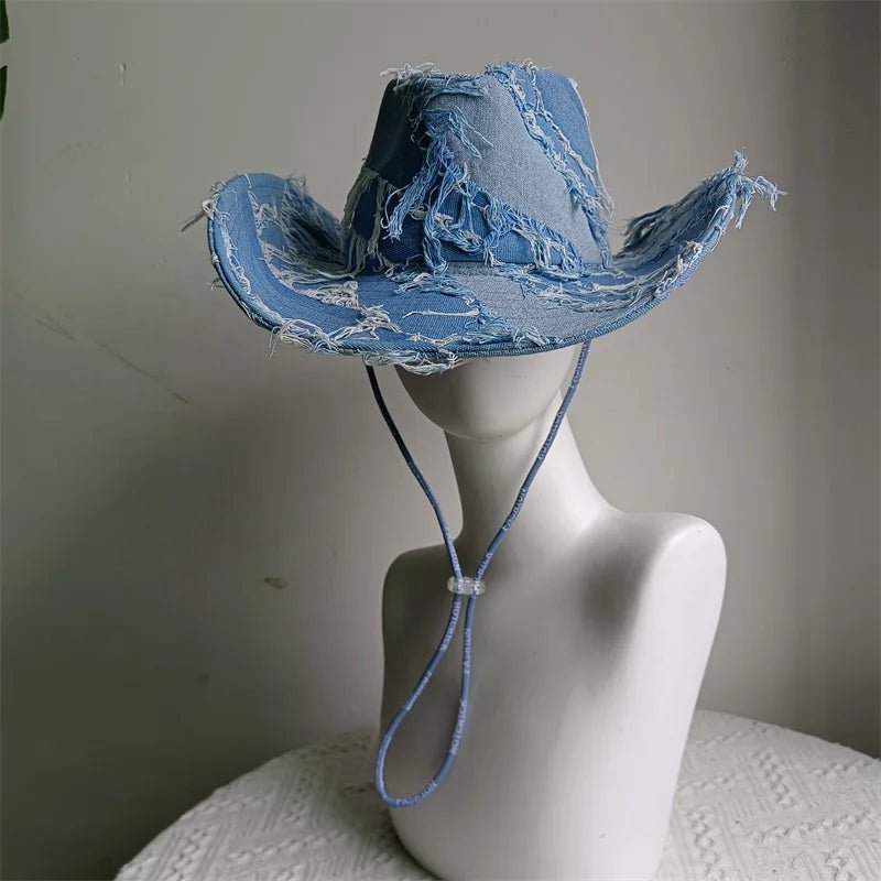 Western ethnic style cowboy hat tassel cowboy series fashion unisex jazz with heart shape decoration western cowboy hat - PratSN