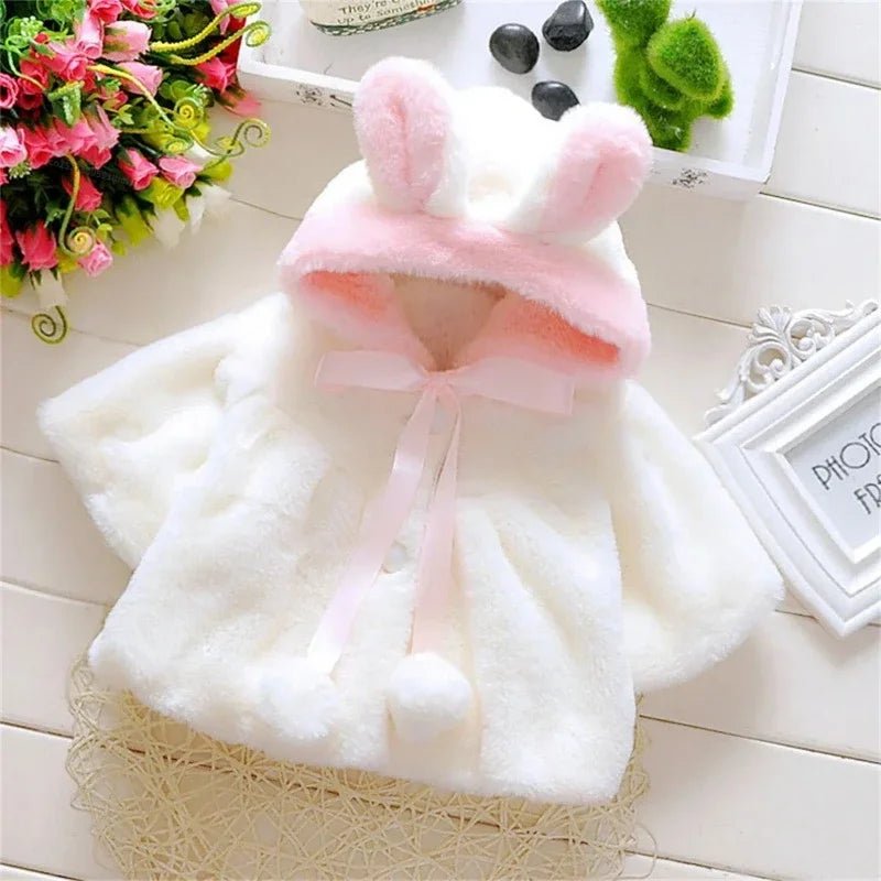 Winter Baby Girl Jacket Sweet And Cute Warm Hooded Rabbit Ear Wool Sweater Minimalist Children'S Clothing Suitable For 0 - 3 Year - PratSN
