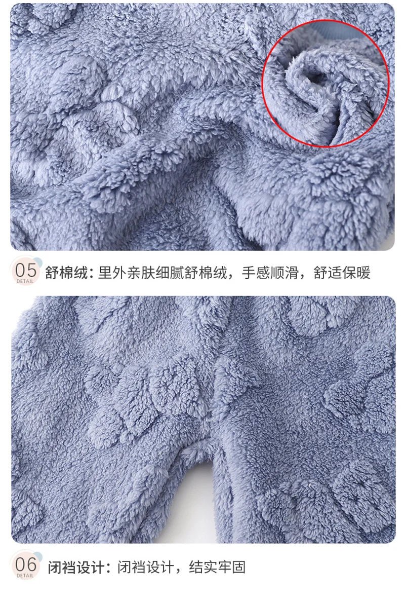 Winter Boys Girls Thick Warm Sets Autumn Kids Flannel Pajamas Suits Baby Long Sleeve Padded Sleepwear Outfits Children Clothes - PratSN