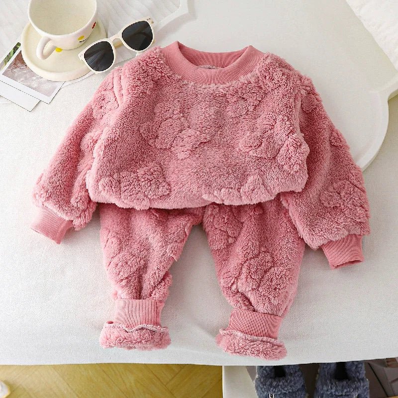 Winter Boys Girls Thick Warm Sets Autumn Kids Flannel Pajamas Suits Baby Long Sleeve Padded Sleepwear Outfits Children Clothes - PratSN