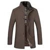 Winter High - quality Wool Fleece Jacket, Mid - length Wool Coat Men's Style, Stand Collar Design, Suitable for Business. - PratSN