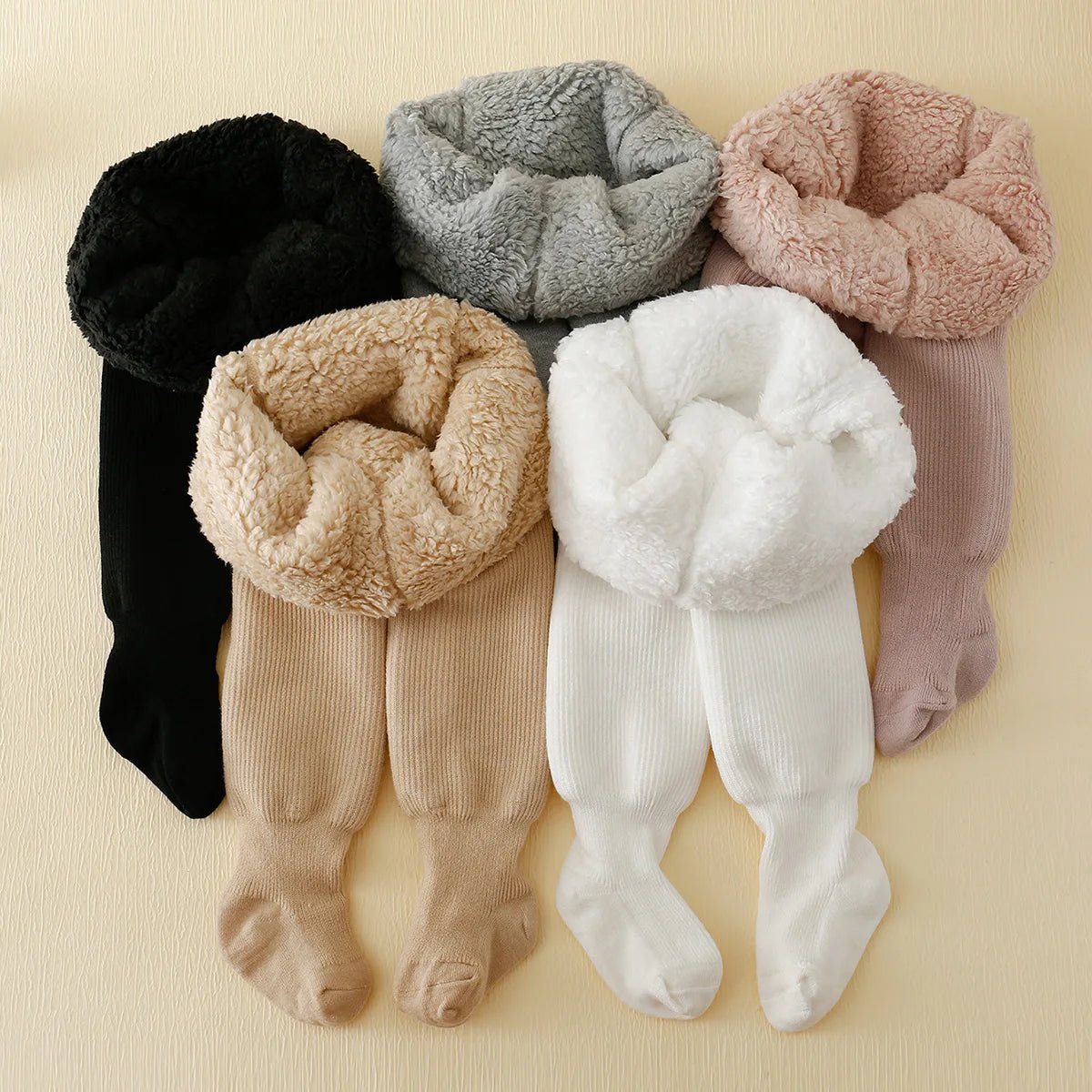 winter Infant baby girls Polar Fleece Lining stripes leggings plus thick warmth cotton Tights toddler kids Keep warm pantyhose - PratSN