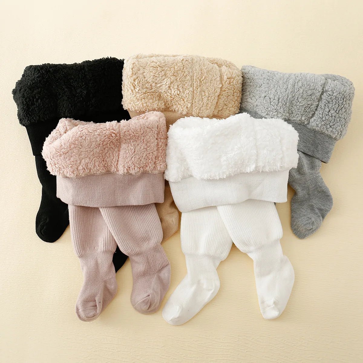 winter Infant baby girls Polar Fleece Lining stripes leggings plus thick warmth cotton Tights toddler kids Keep warm pantyhose - PratSN