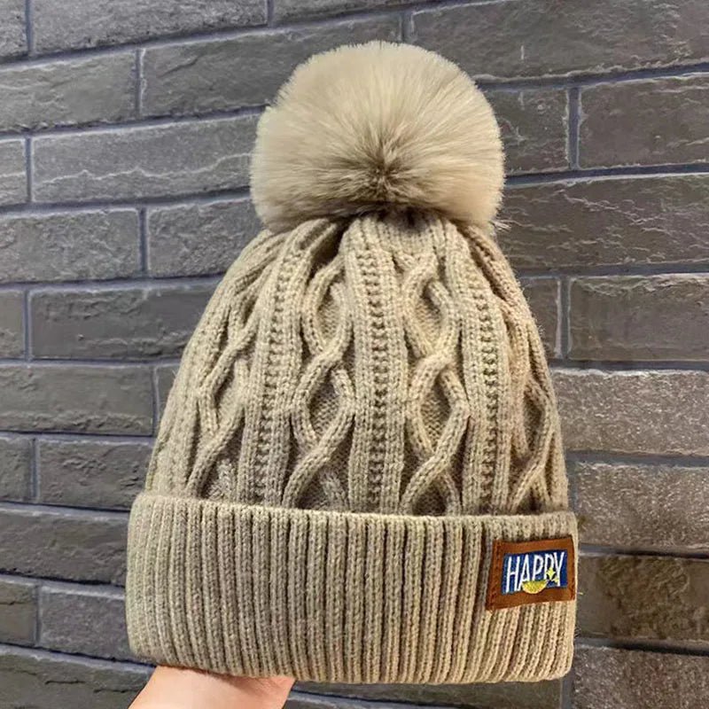 Winter Knitted Woolen Hat Women Warm Beanies Outdoor Cold - proof Ears Cap - PratSN