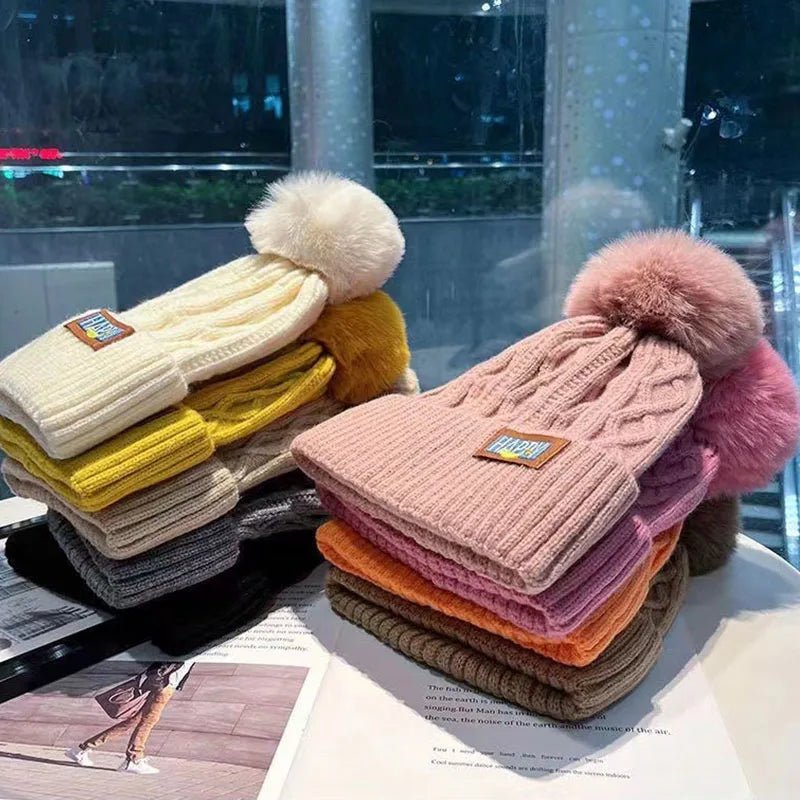Winter Knitted Woolen Hat Women Warm Beanies Outdoor Cold - proof Ears Cap - PratSN