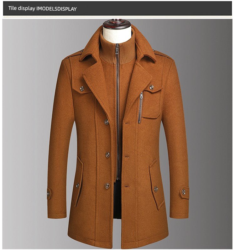 Winter New Arrival Middle - Aged Men Woolen Coat Outwear Casual Middle - Aged and Elderly Thickened Woolen Jacket Dad Wear - PratSN