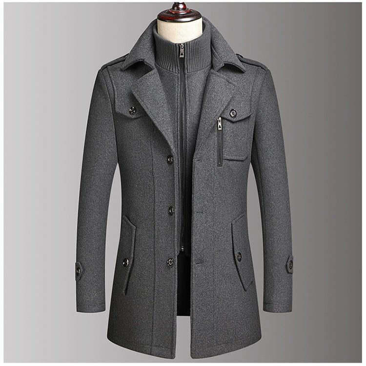 Winter New Arrival Middle - Aged Men Woolen Coat Outwear Casual Middle - Aged and Elderly Thickened Woolen Jacket Dad Wear - PratSN