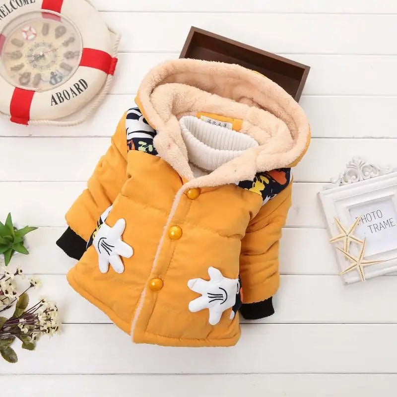 Winter Thick Jacket For Girls Boys Coats Christmas Casual Jacket Baby Kids Warm Coat 1 2 3 4 Yrs Children Hooded Outwear - PratSN