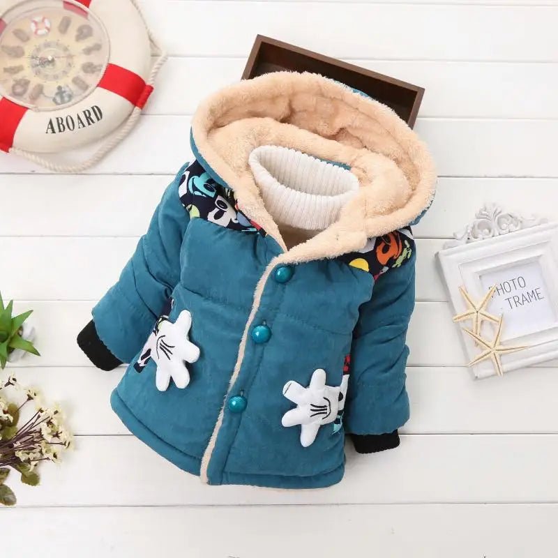 Winter Thick Jacket For Girls Boys Coats Christmas Casual Jacket Baby Kids Warm Coat 1 2 3 4 Yrs Children Hooded Outwear - PratSN