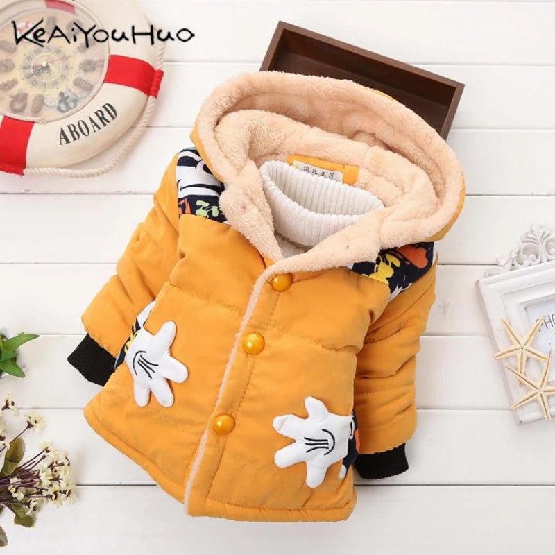 Winter Thick Jacket For Girls Boys Coats Christmas Casual Jacket Baby Kids Warm Coat 1 2 3 4 Yrs Children Hooded Outwear - PratSN