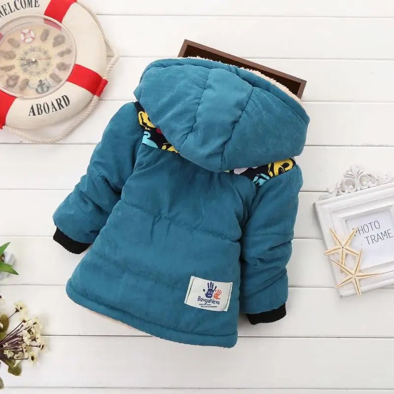Winter Thick Jacket For Girls Boys Coats Christmas Casual Jacket Baby Kids Warm Coat 1 2 3 4 Yrs Children Hooded Outwear - PratSN