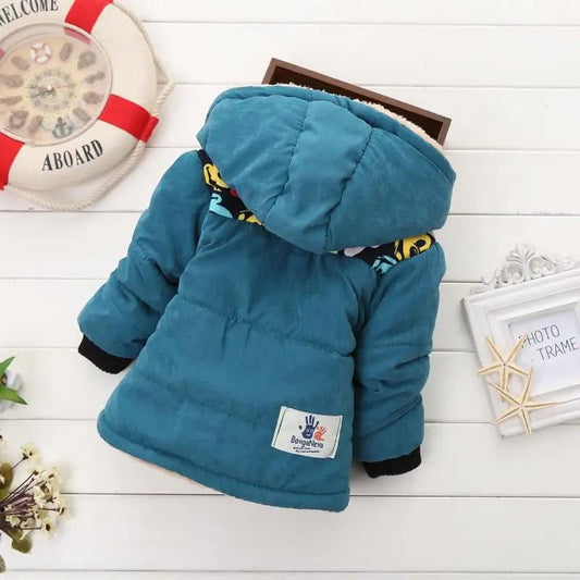 Winter Thick Jacket For Girls Boys Coats Christmas Casual Jacket Baby Kids Warm Coat 1 2 3 4 Yrs Children Hooded Outwear - PratSN