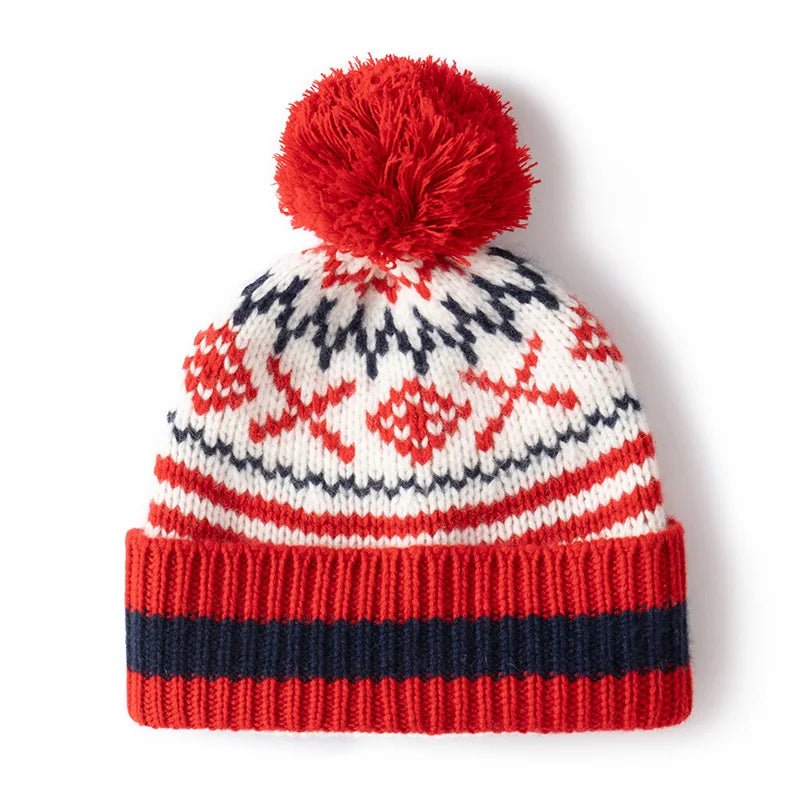 Women 100%Cashmere Hat Autumn Winter Faire Isle Jacquard Hats Soft Warm Pullover Caps Casual Style Cashmere Hats - PratSN