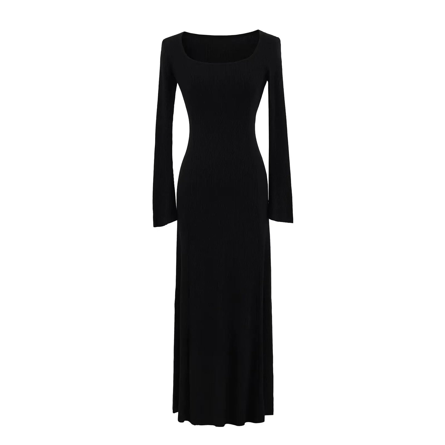 Women 2025 Spring New Chic Fashion Square Collar Horn Sleeve Midi Dress Vintage Casual Female Dresses Vestidos Mujer - PratSN