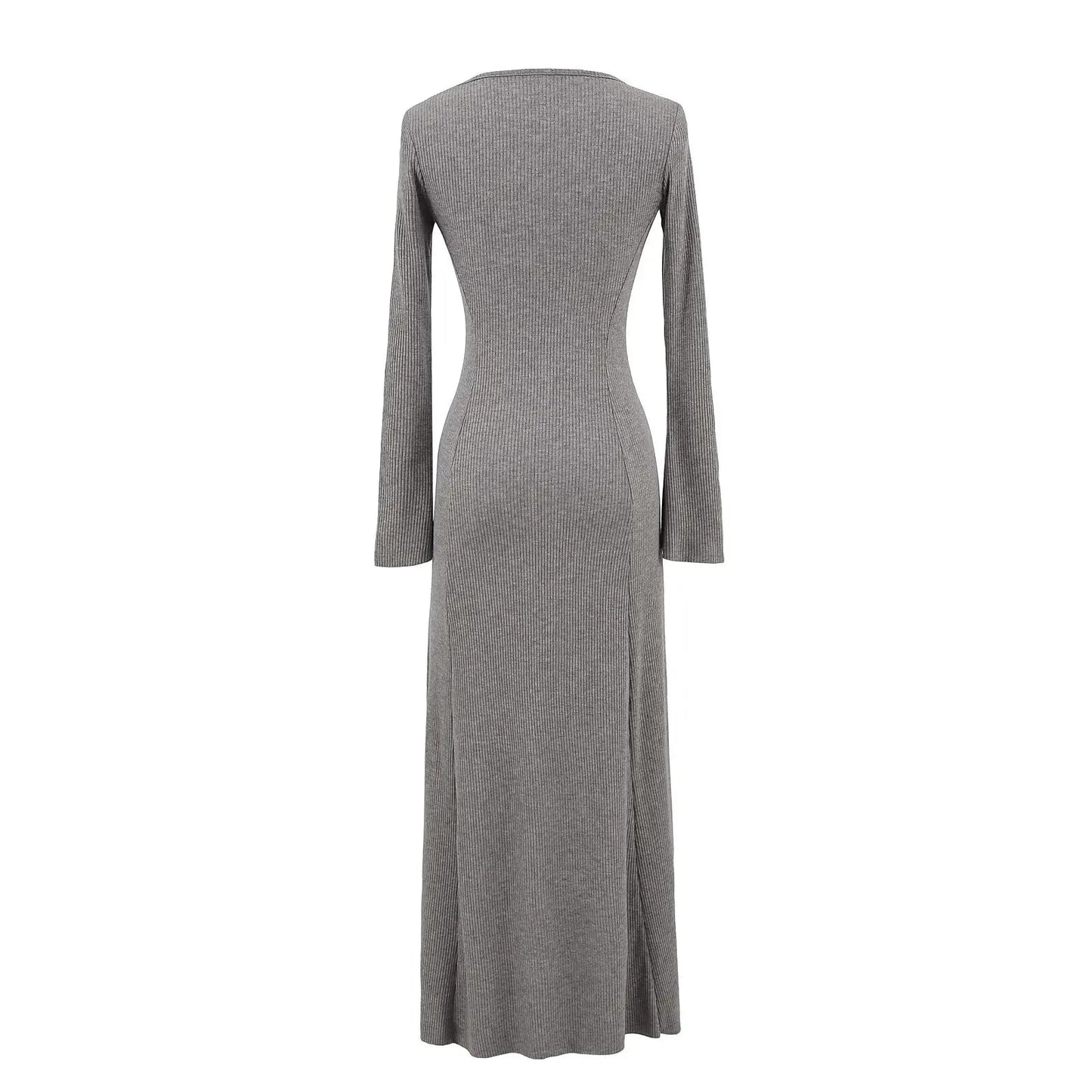 Women 2025 Spring New Chic Fashion Square Collar Horn Sleeve Midi Dress Vintage Casual Female Dresses Vestidos Mujer - PratSN