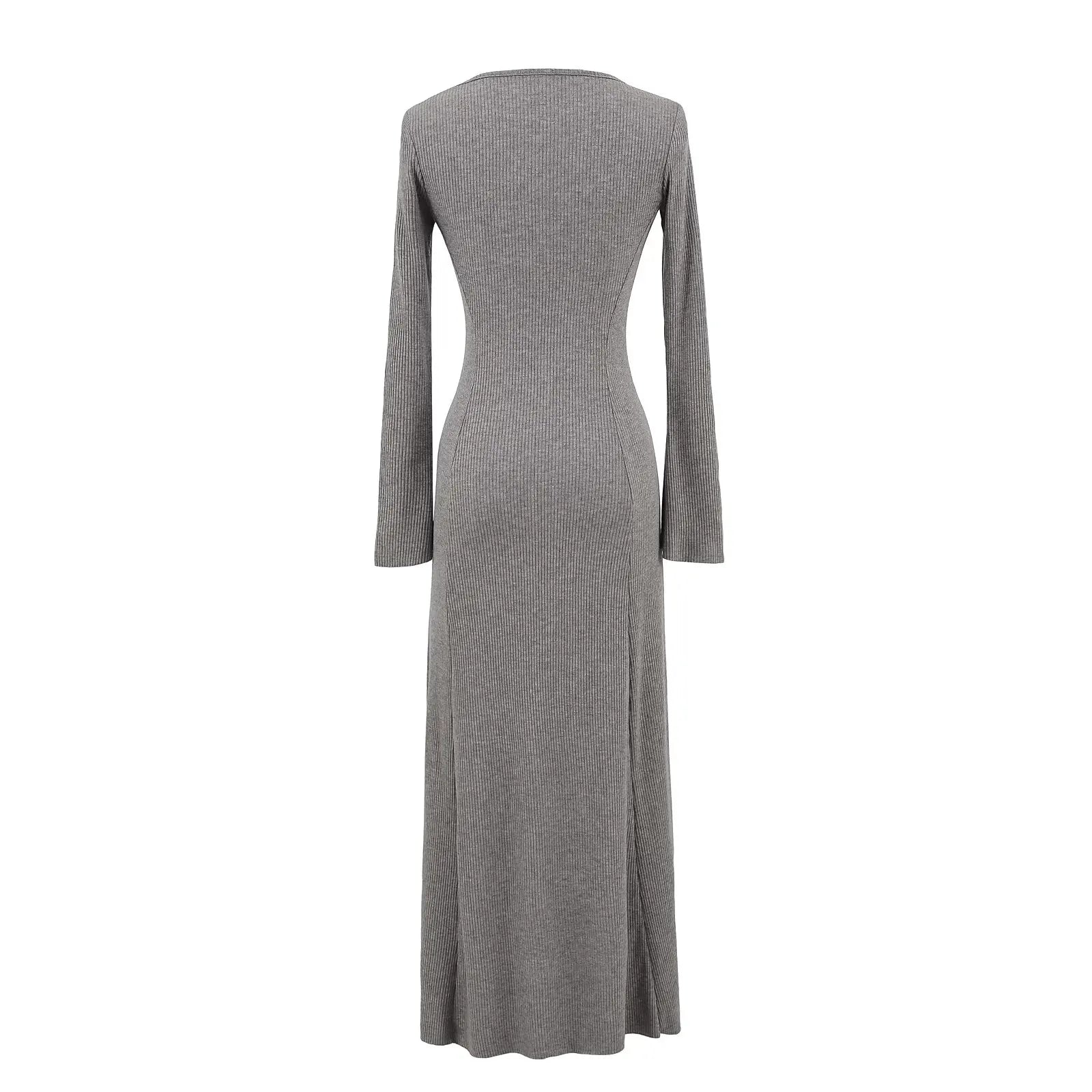 Women 2025 Spring New Chic Fashion Square Collar Horn Sleeve Midi Dress Vintage Casual Female Dresses Vestidos Mujer - PratSN